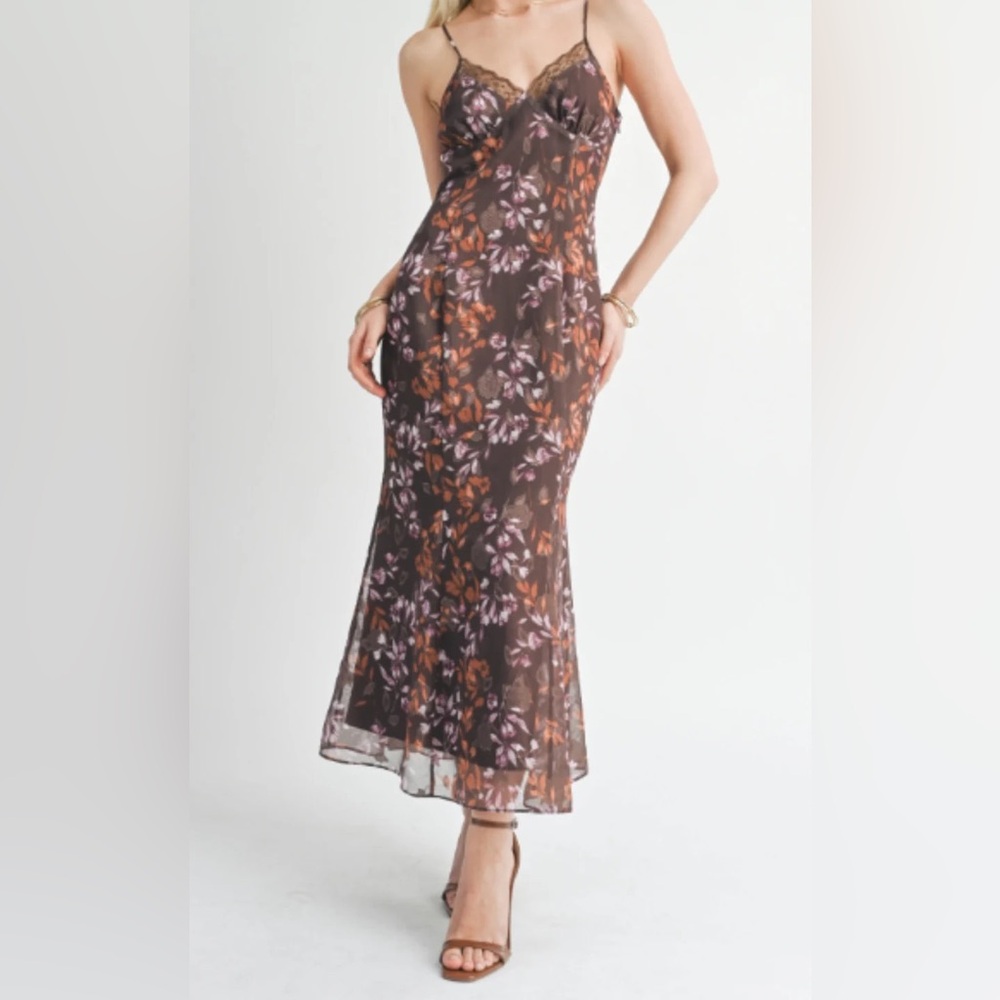 Sage The Label Babydoll floral Fairy Celebrate Her Lace Trim Maxi Dress